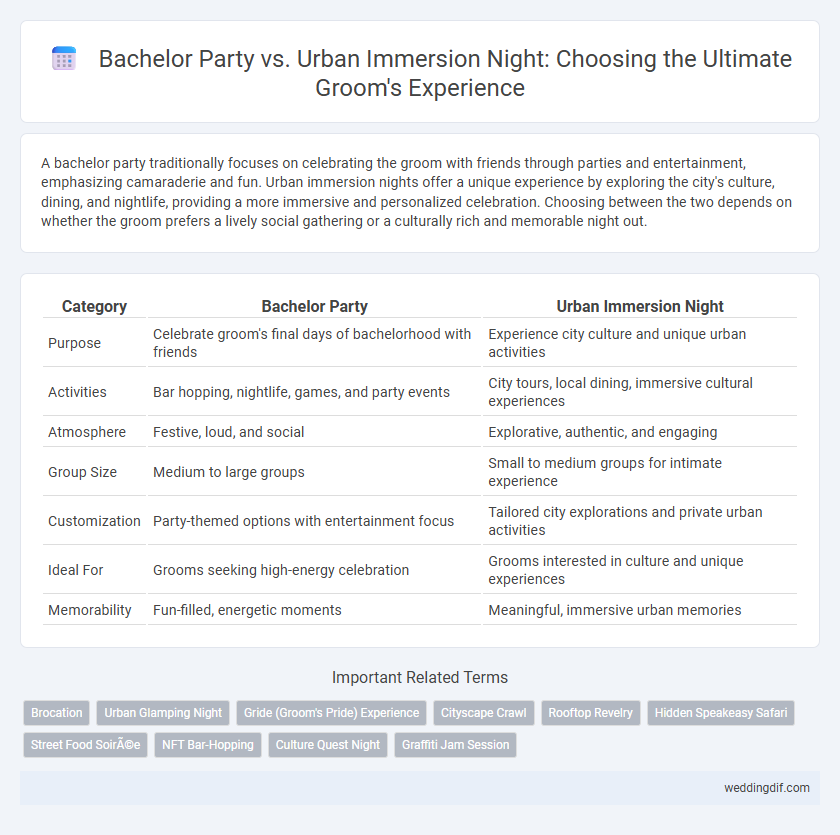 Bachelor Party vs. Urban Immersion Night: Choosing the Ultimate Groom's Experience
