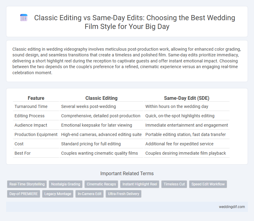 Classic Editing vs Same-Day Edits: Choosing the Best Wedding Film Style for Your Big Day