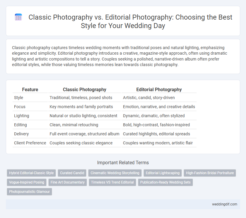 Classic Photography vs. Editorial Photography: Choosing the Best Style for Your Wedding Day