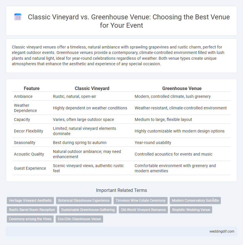 Classic Vineyard vs. Greenhouse Venue: Choosing the Best Venue for Your Event