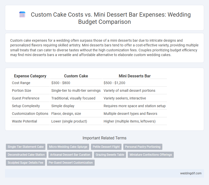 Custom Cake Costs vs. Mini Dessert Bar Expenses: Wedding Budget Comparison