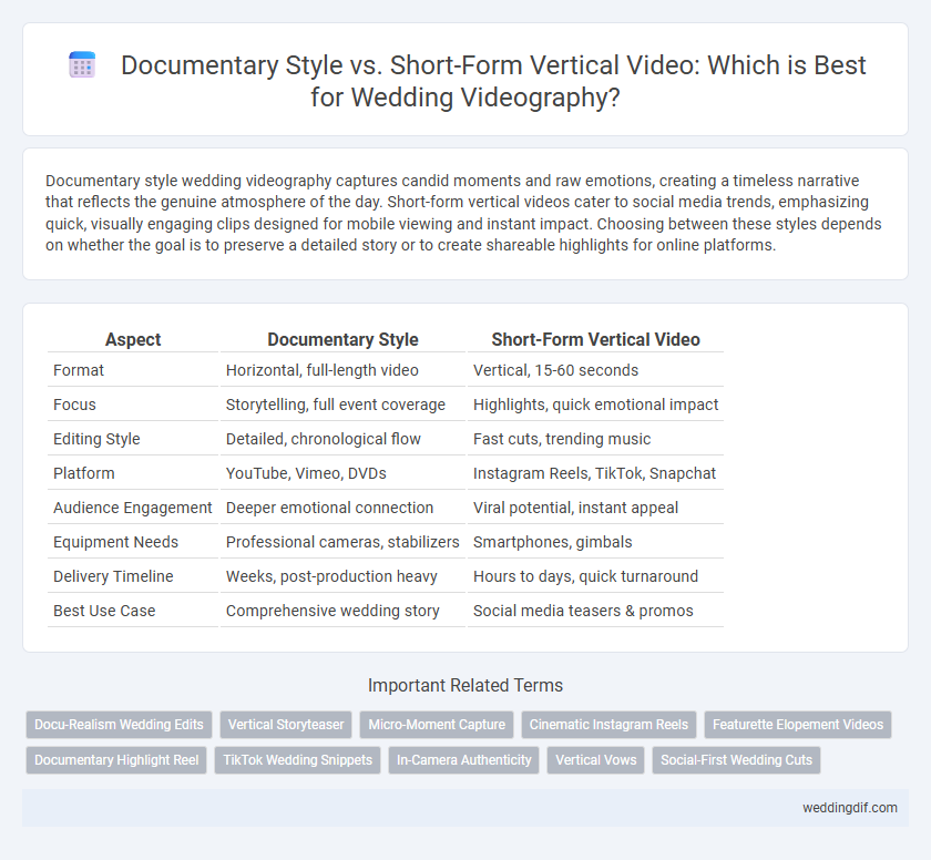 Documentary Style vs. Short-Form Vertical Video: Which is Best for Wedding Videography?
