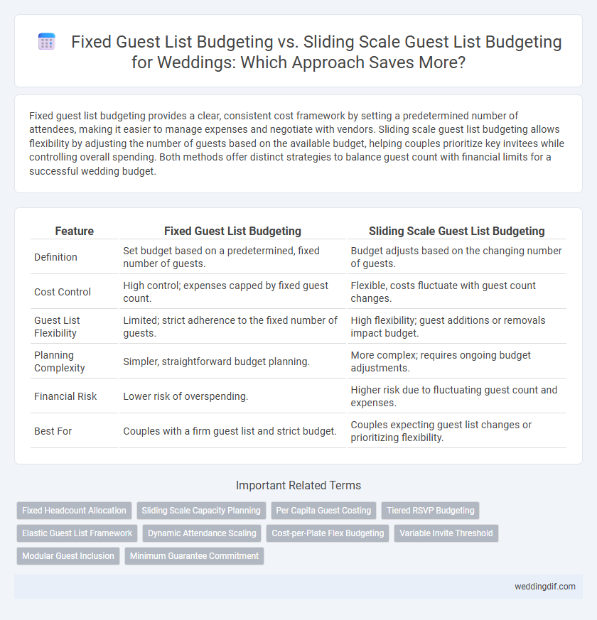 Fixed Guest List Budgeting vs. Sliding Scale Guest List Budgeting for Weddings: Which Approach Saves More?