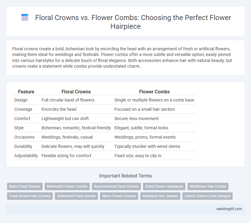 Floral Crowns vs. Flower Combs: Choosing the Perfect Flower Hairpiece