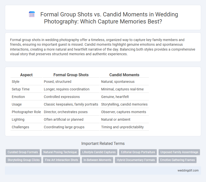 Formal Group Shots vs. Candid Moments in Wedding Photography: Which Capture Memories Best?
