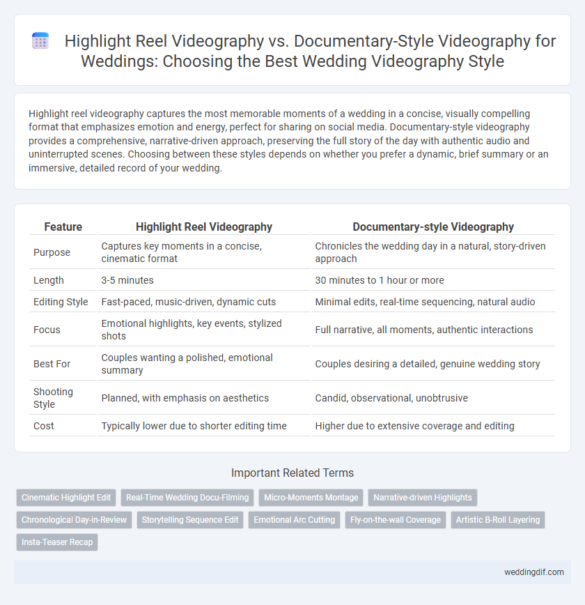 Highlight Reel Videography vs. Documentary-Style Videography for Weddings: Choosing the Best Wedding Videography Style