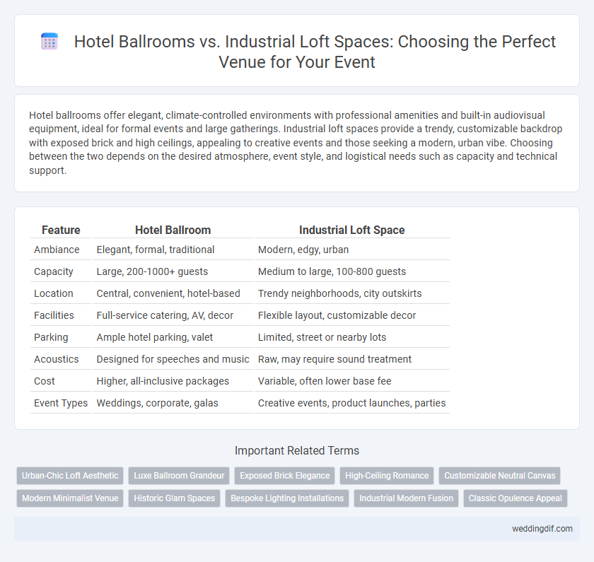 Hotel Ballrooms vs. Industrial Loft Spaces: Choosing the Perfect Venue for Your Event