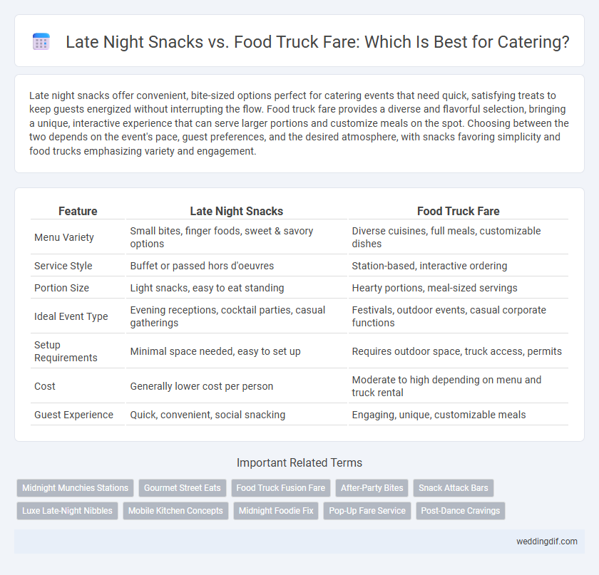 Late Night Snacks vs. Food Truck Fare: Which Is Best for Catering?