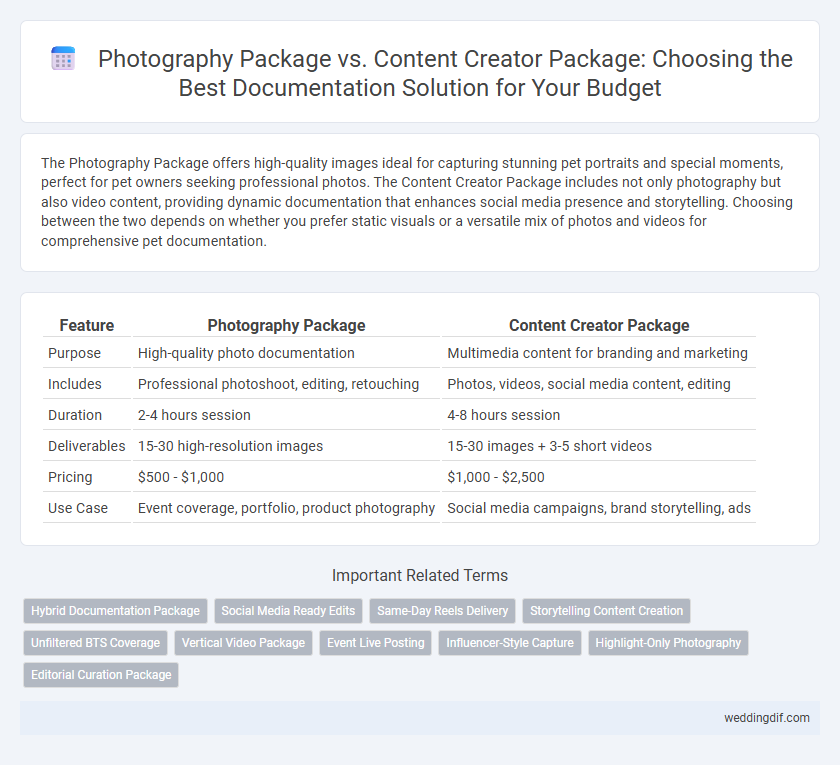 Photography Package vs. Content Creator Package: Choosing the Best Documentation Solution for Your Budget