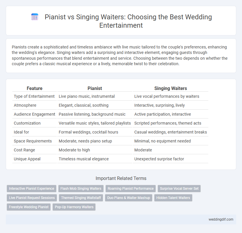 Pianist vs Singing Waiters: Choosing the Best Wedding Entertainment