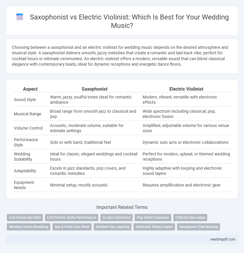 Saxophonist vs Electric Violinist: Which Is Best for Your Wedding Music?