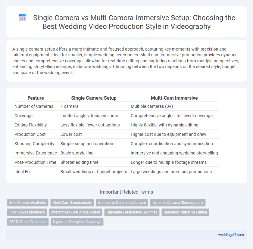 Single Camera vs Multi-Camera Immersive Setup: Choosing the Best Wedding Video Production Style in Videography