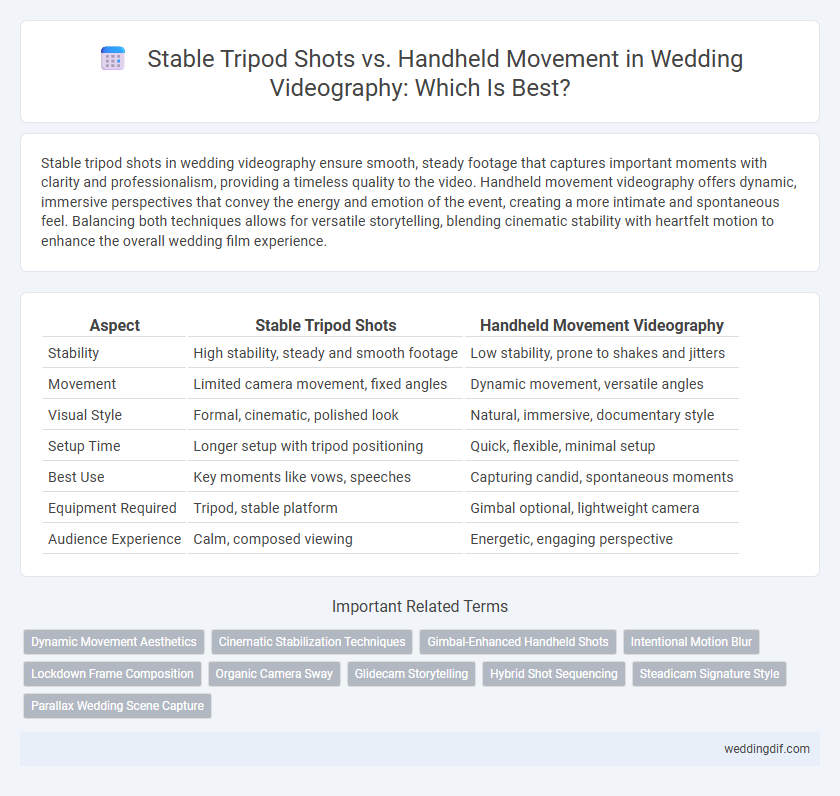 Stable Tripod Shots vs. Handheld Movement in Wedding Videography: Which Is Best?