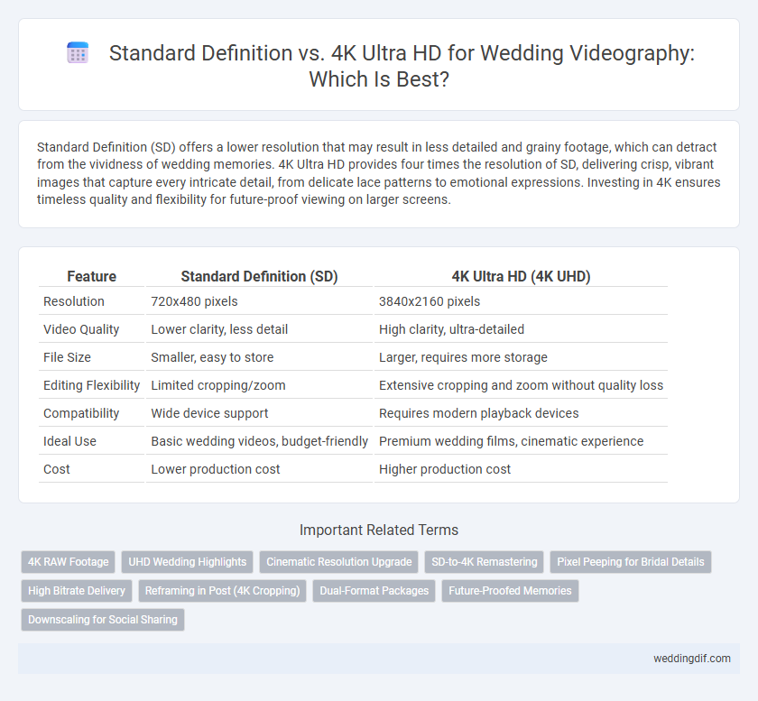 Standard Definition vs. 4K Ultra HD for Wedding Videography: Which Is Best?