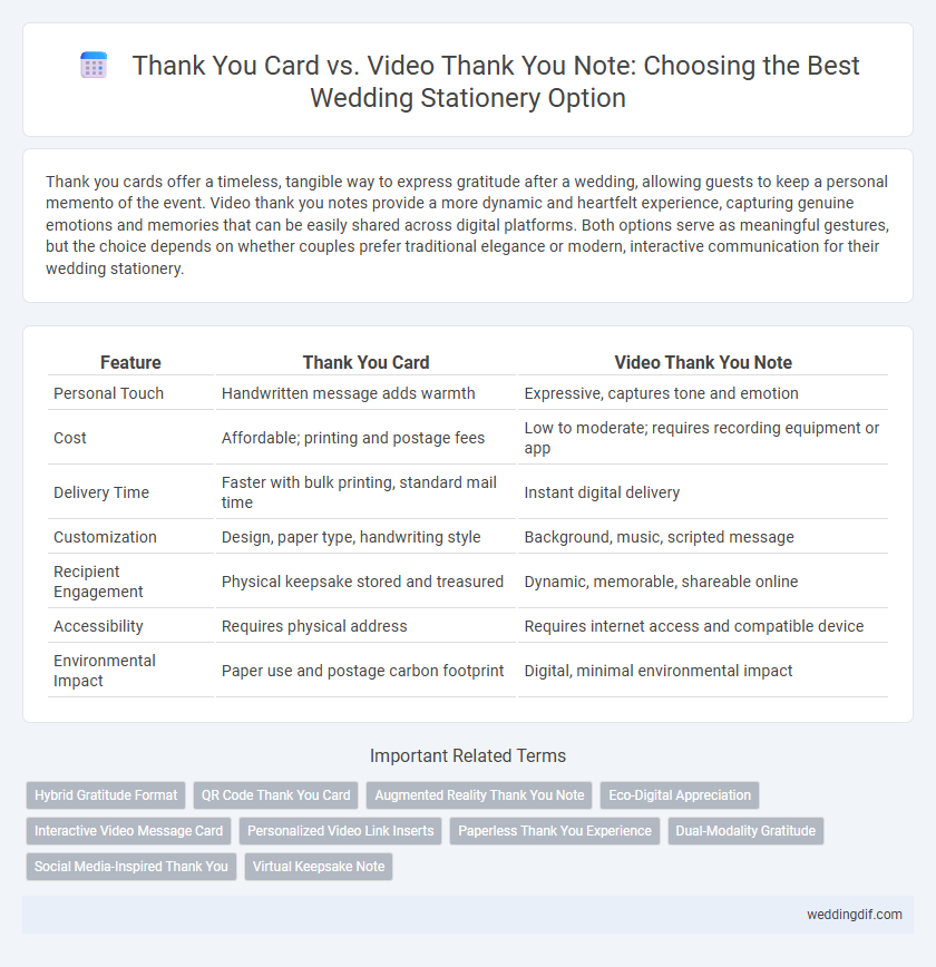 Thank You Card vs. Video Thank You Note: Choosing the Best Wedding Stationery Option
