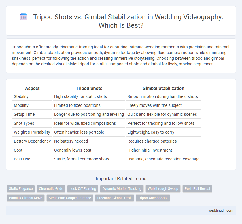 Tripod Shots vs. Gimbal Stabilization in Wedding Videography: Which Is Best?