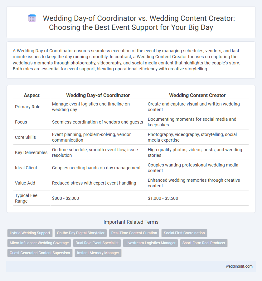 Wedding Day-of Coordinator vs. Wedding Content Creator: Choosing the Best Event Support for Your Big Day