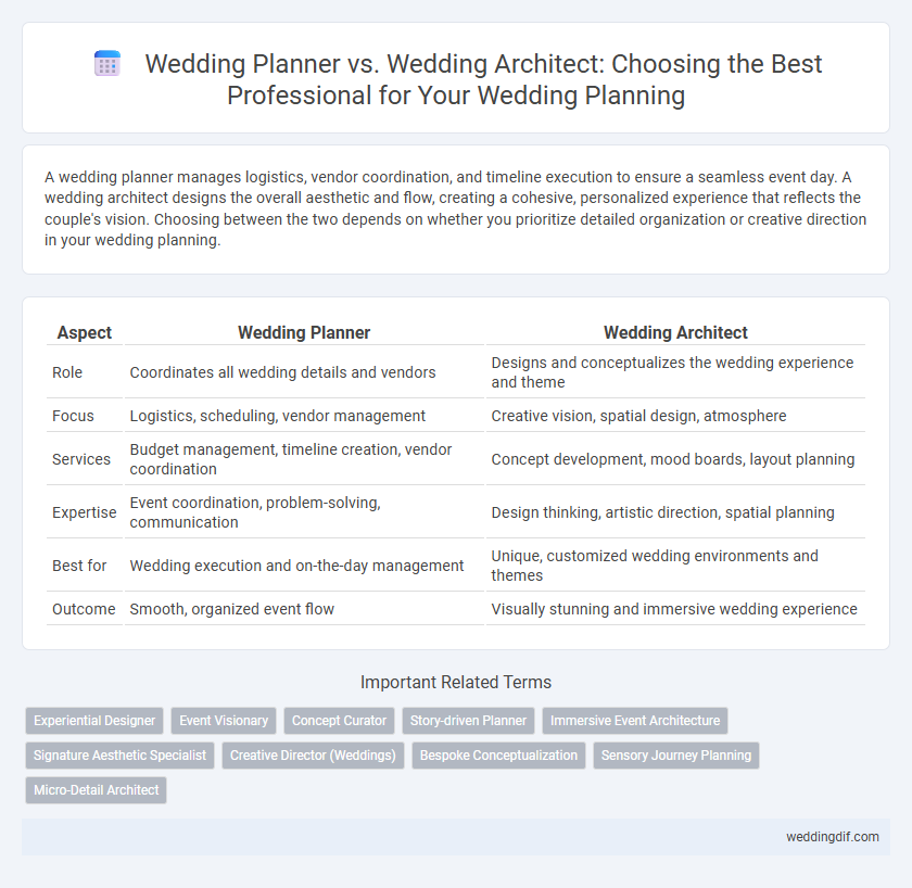 Wedding Planner vs. Wedding Architect: Choosing the Best Professional for Your Wedding Planning