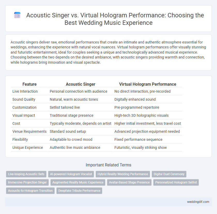 Acoustic Singer vs. Virtual Hologram Performance: Choosing the Best Wedding Music Experience