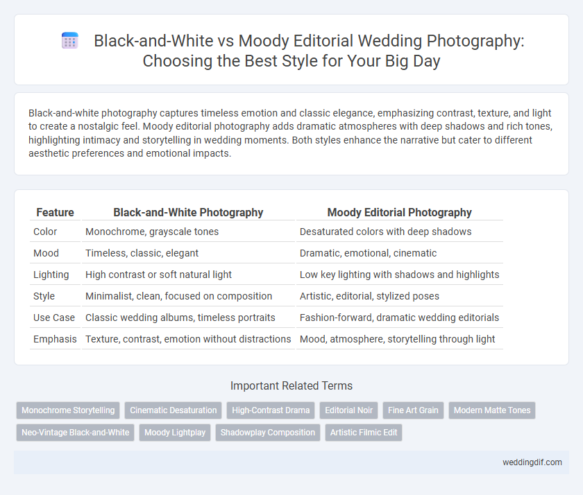 Black-and-White vs Moody Editorial Wedding Photography: Choosing the Best Style for Your Big Day