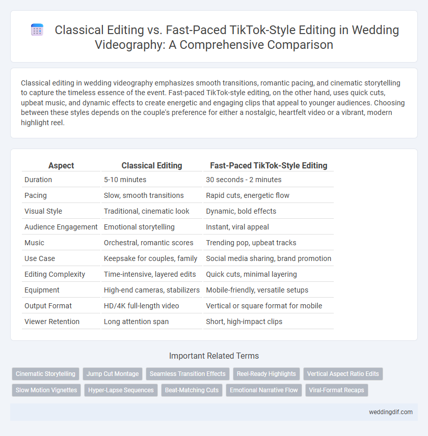 Classical Editing vs. Fast-Paced TikTok-Style Editing in Wedding Videography: A Comprehensive Comparison