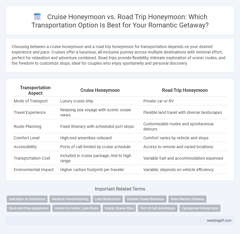 Cruise Honeymoon vs. Road Trip Honeymoon: Which Transportation Option Is Best for Your Romantic Getaway?