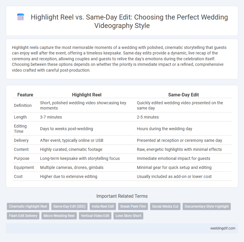 Highlight Reel vs. Same-Day Edit: Choosing the Perfect Wedding Videography Style
