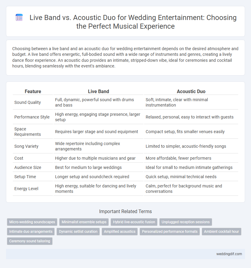 Live Band vs. Acoustic Duo for Wedding Entertainment: Choosing the Perfect Musical Experience