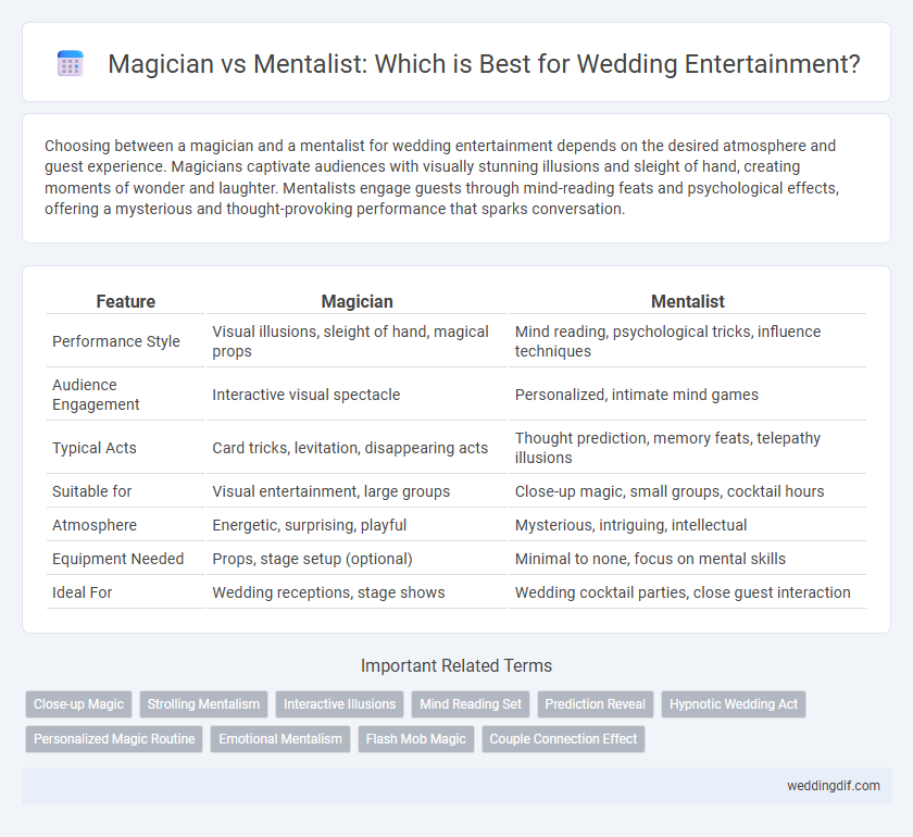 Magician vs Mentalist: Which is Best for Wedding Entertainment?