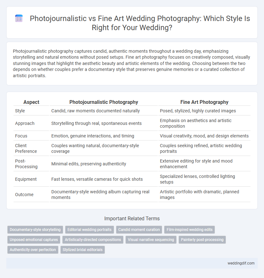 Photojournalistic vs Fine Art Wedding Photography: Which Style Is Right for Your Wedding?