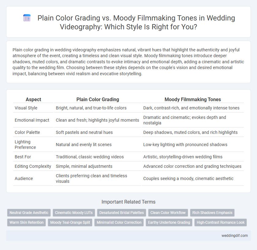 Plain Color Grading vs. Moody Filmmaking Tones in Wedding Videography: Which Style Is Right for You?