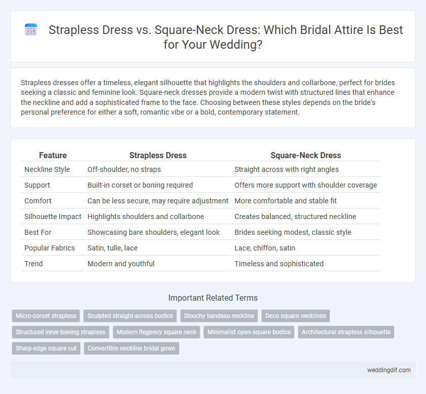 Strapless Dress vs. Square-Neck Dress: Which Bridal Attire Is Best for Your Wedding?
