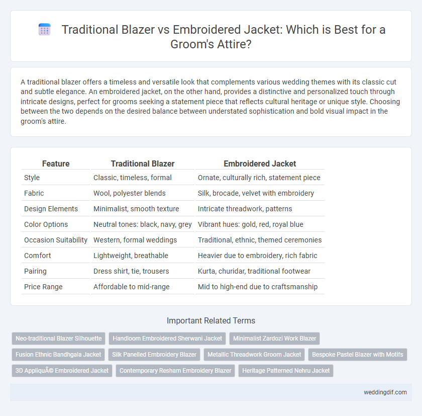 Traditional Blazer vs Embroidered Jacket: Which is Best for a Groom's Attire?