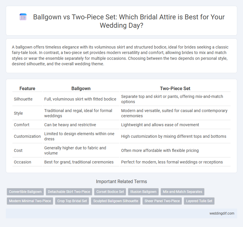 Ballgown vs Two-Piece Set: Which Bridal Attire is Best for Your Wedding Day?