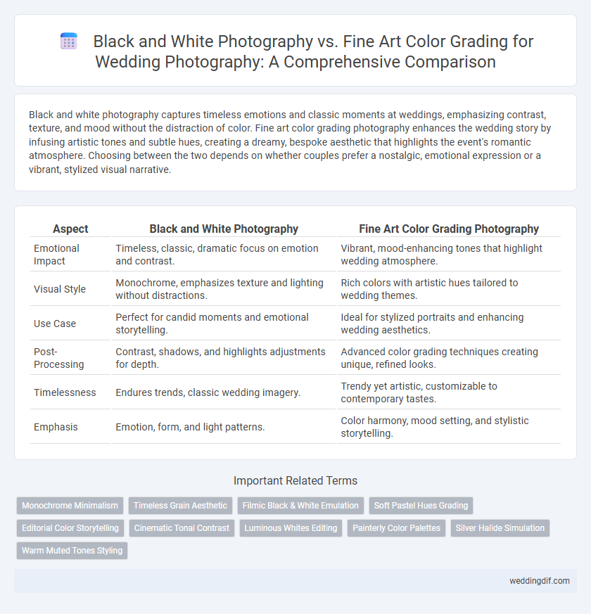 Black and White Photography vs. Fine Art Color Grading for Wedding Photography: A Comprehensive Comparison