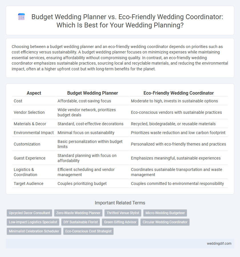 Budget Wedding Planner vs. Eco-Friendly Wedding Coordinator: Which Is Best for Your Wedding Planning?