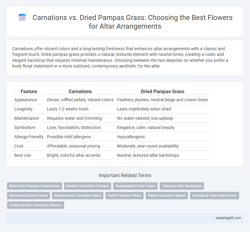 Carnations vs. Dried Pampas Grass: Choosing the Best Flowers for Altar Arrangements
