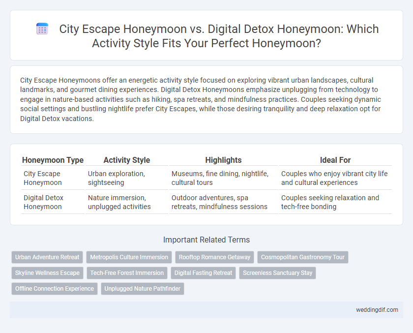 City Escape Honeymoon vs. Digital Detox Honeymoon: Which Activity Style Fits Your Perfect Honeymoon?