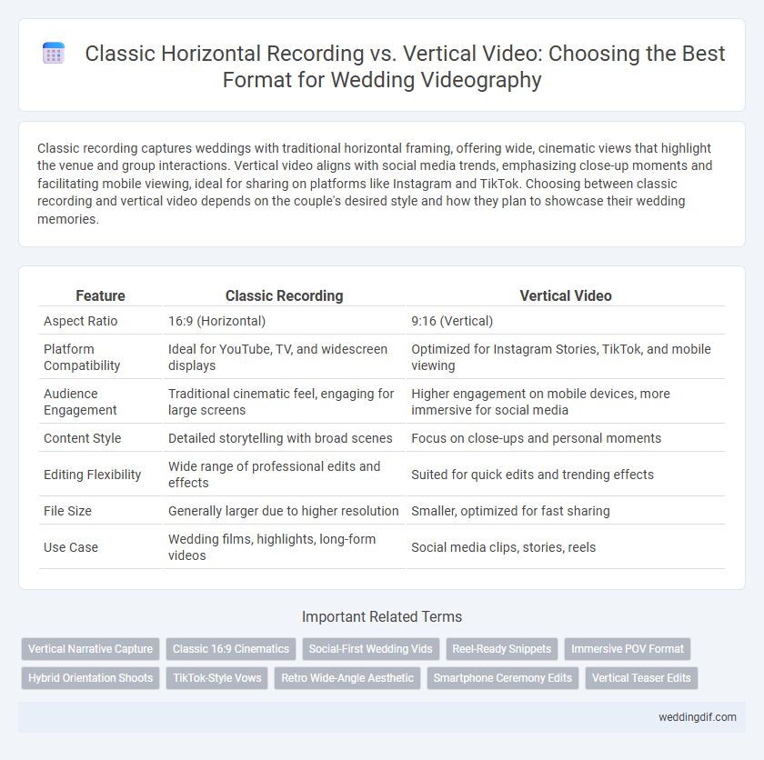 Classic Horizontal Recording vs. Vertical Video: Choosing the Best Format for Wedding Videography