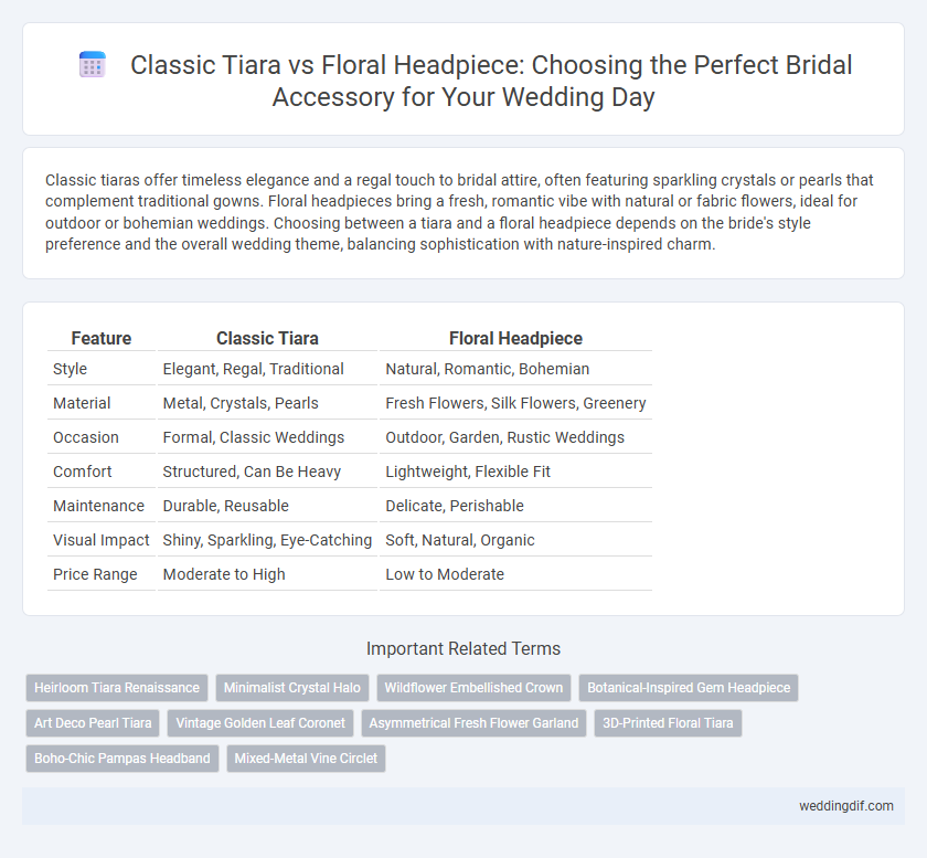Classic Tiara vs Floral Headpiece: Choosing the Perfect Bridal Accessory for Your Wedding Day