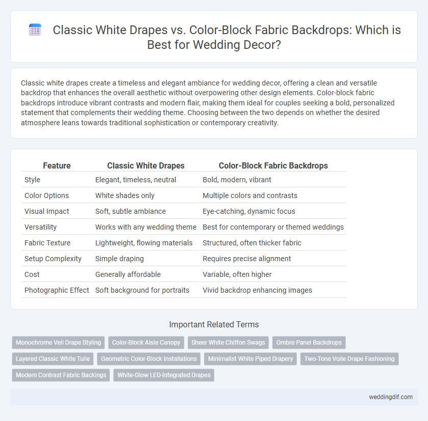 Classic White Drapes vs. Color-Block Fabric Backdrops: Which is Best for Wedding Decor?