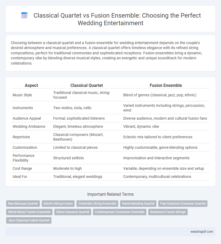 Classical Quartet vs Fusion Ensemble: Choosing the Perfect Wedding Entertainment