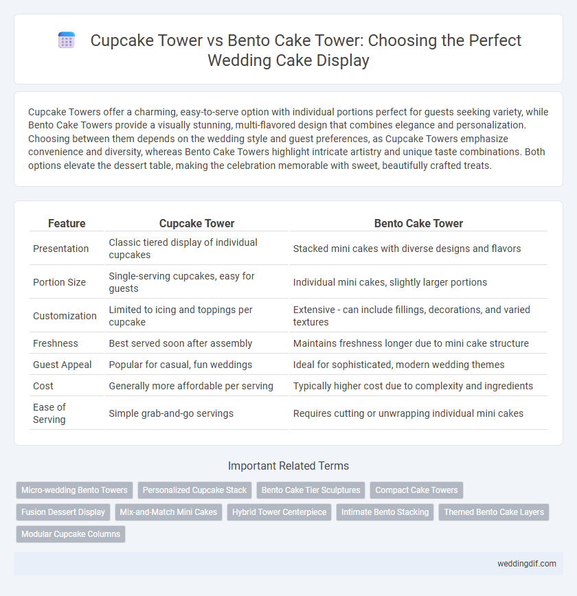 Cupcake Tower vs Bento Cake Tower: Choosing the Perfect Wedding Cake Display