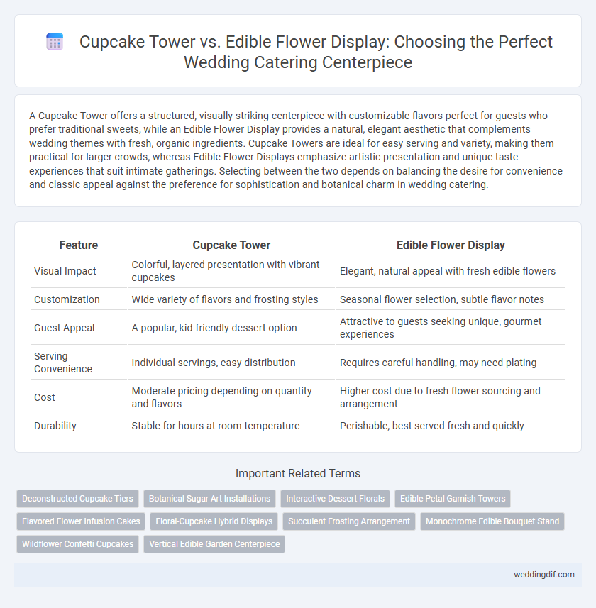 Cupcake Tower vs. Edible Flower Display: Choosing the Perfect Wedding Catering Centerpiece