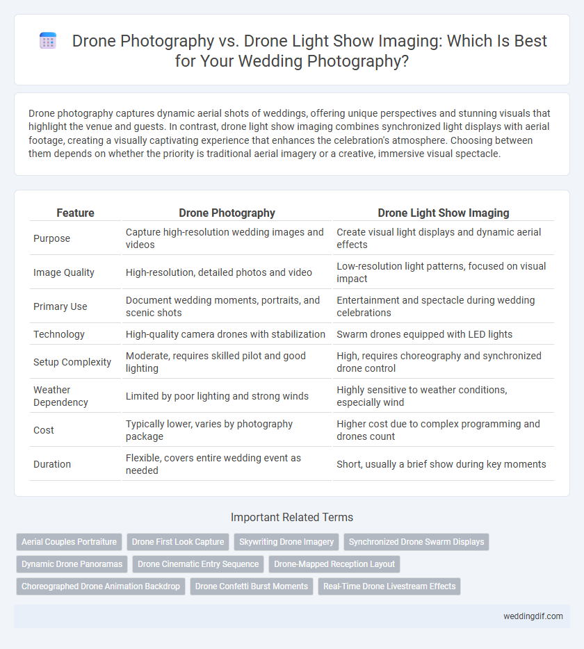 Drone Photography vs. Drone Light Show Imaging: Which Is Best for Your Wedding Photography?