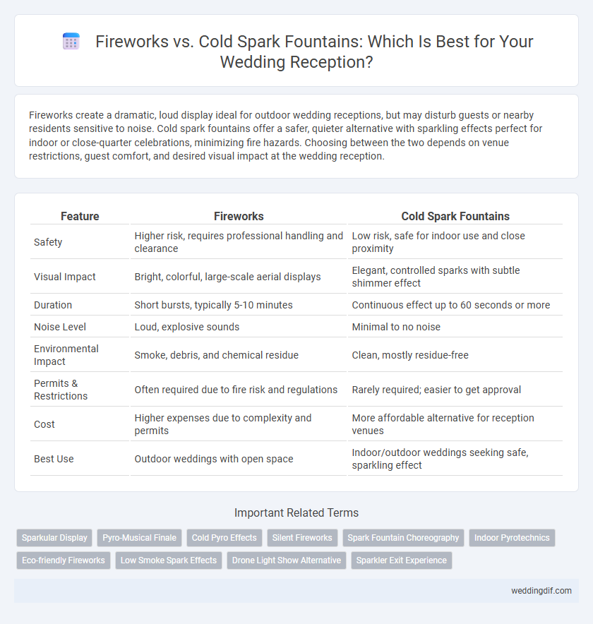 Fireworks vs. Cold Spark Fountains: Which Is Best for Your Wedding Reception?