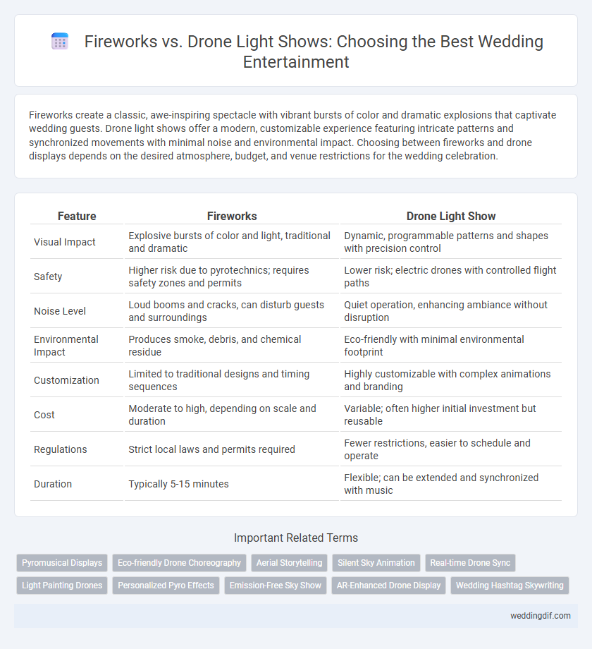 Fireworks vs. Drone Light Shows: Choosing the Best Wedding Entertainment