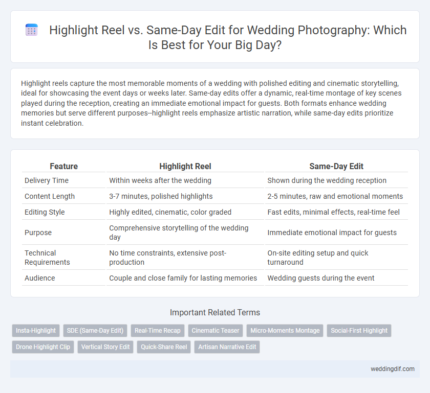 Highlight Reel vs. Same-Day Edit for Wedding Photography: Which Is Best for Your Big Day?