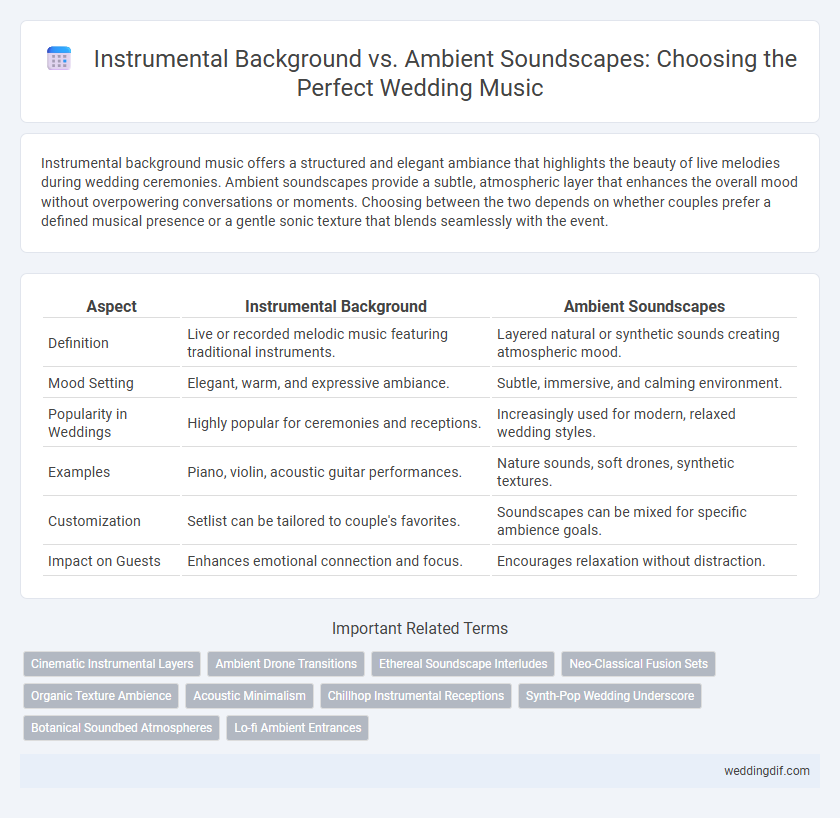 Instrumental Background vs. Ambient Soundscapes: Choosing the Perfect Wedding Music