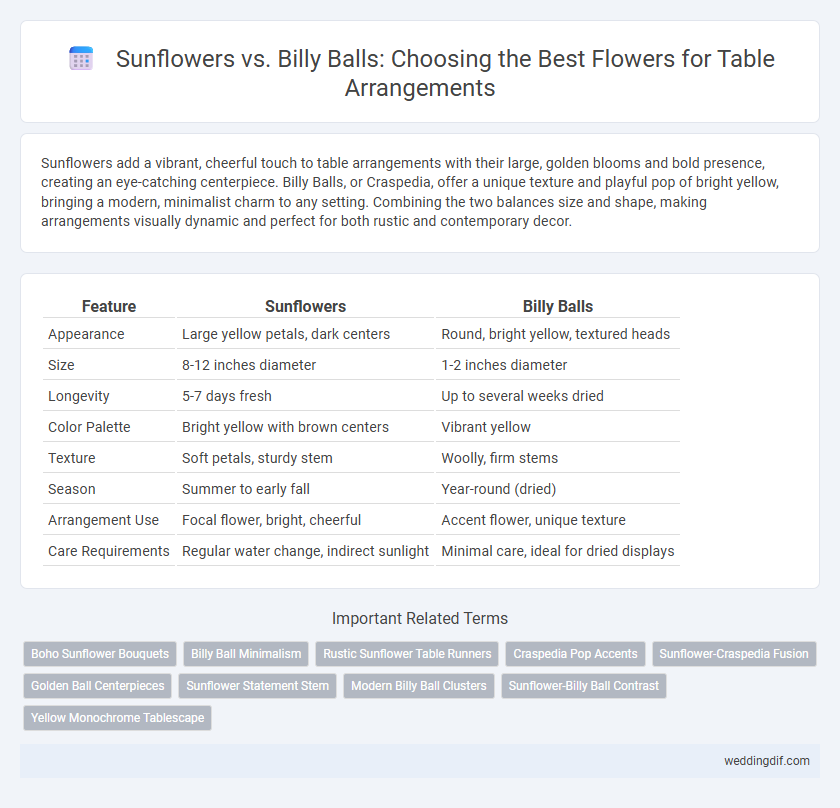 Sunflowers vs. Billy Balls: Choosing the Best Flowers for Table Arrangements